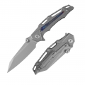 M390 Pocket Knife with Titanium and Zirconium Alloy Damascus Handle