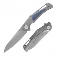 M390 Pocket Knife with Titanium and Zirconium Alloy Damascus Handle