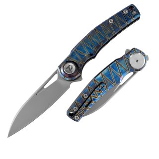 M390 Pocket Knife with Titanium Handle and Button lock system (Our Patents)